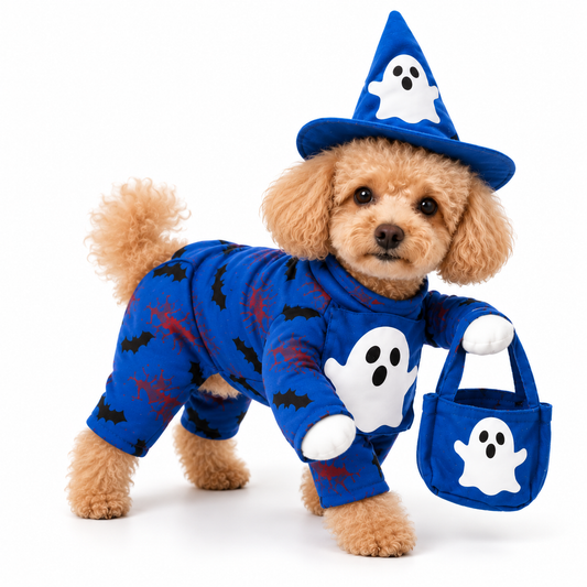 Halloween Hunde-Kostüm | "Ghost Wizard"